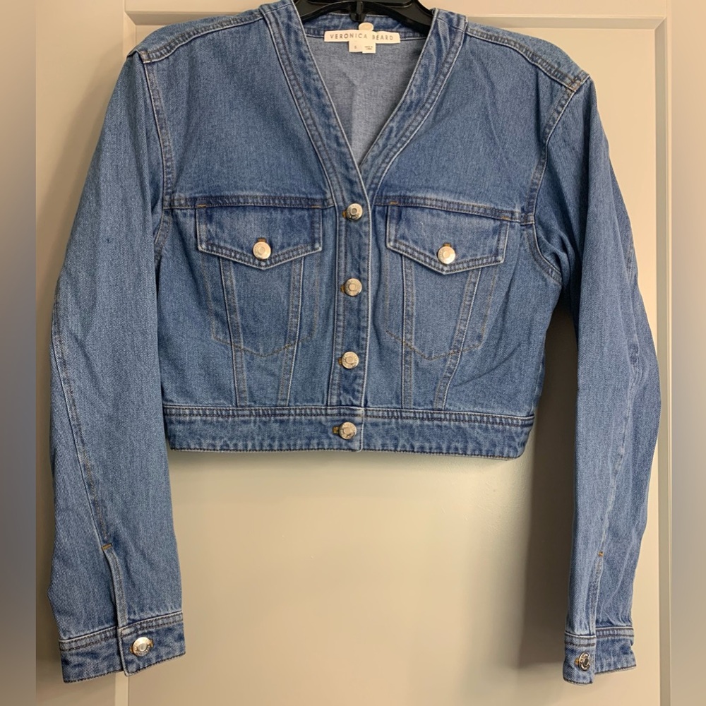 NWT Veronica Beard Keaton Plaid Denim Combo Dickey Jacket Size Small Two Piece - Picture 9 of 16